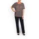 BEIGE DOTTY PRINT CHIFFON TOP