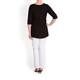 BEIGE LABEL ROUND NECK THREE QUARTER SLEEVE A-LINE TOP 