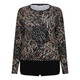 BEIGE LABEL ABSTRACT PRINT TOP WITH SPLIT HEM DETAIL