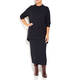 BEIGE LABEL NAVY KNITTED SWEATER AND RIBBED SKIRT