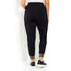 BEIGE DRAWSTRING WAIST TROUSERS WITH MESH STRIPE HEM BLACK