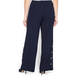 BEIGE NAVY TROUSER WITH SIDE BUTTON DETAIL