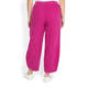 BEIGE LABEL CROPPED BUBBLE HEM PULL ON LINEN TROUSER FUCHSIA