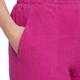 BEIGE LABEL CROPPED BUBBLE HEM PULL ON LINEN TROUSER FUCHSIA