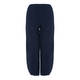 BEIGE LABEL CROPPED BUBBLE HEM PULL ON LINEN TROUSER IN NAVY