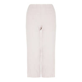 BEIGE WIDE LEG PULL ON LINEN TROUSER - Plus Size Collection