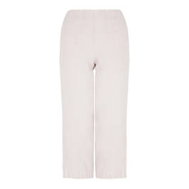 BEIGE WIDE LEG PULL ON LINEN TROUSER - Plus Size Collection