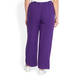 BEIGE LABEL WIDE LEG PULL ON LINEN TROUSER PURPLE