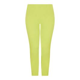 BEIGE LABEL THREE-QUARTER LENGTH TROUSERS WITH ZIPS LIME - Plus Size Collection