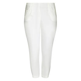 BEIGE LABEL PULL ON THREE-QUARTER TROUSER WHITE - Plus Size Collection