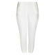 BEIGE WHITE STRETCH COTTON CROPPED TROUSERS