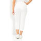 BEIGE WHITE STRETCH COTTON CROPPED TROUSERS