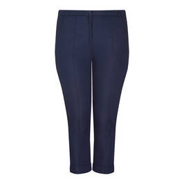 BEIGE LABEL COTTON STRETCH TURN-UP CHINO NAVY - Plus Size Collection