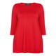 BEIGE LABEL RED ROUND NECK TUNIC