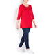 BEIGE LABEL RED ROUND NECK TUNIC