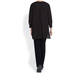 BEIGE BLACK TUNIC NOTCH COLLAR