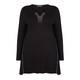 JEWEL EMBELLISHED STRETCH JERSEY TUNIC BLACK