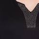 JEWEL EMBELLISHED STRETCH JERSEY TUNIC BLACK