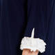 BEIGE JERSEY TUNIC WITH FLORAL CHIFFON CUFF NAVY