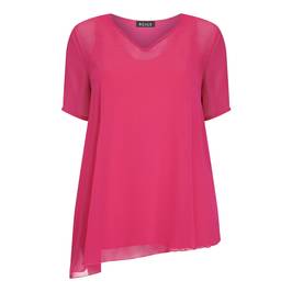 BEIGE V-NECK CHIFFON TUNIC CERISE - Plus Size Collection