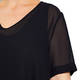 BEIGE V-NECK CHIFFON TUNIC BLACK