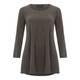 Beige flared long sleeve tunic - charcoal