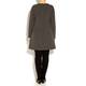 Beige flared long sleeve tunic - charcoal