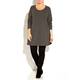 Beige flared long sleeve tunic - charcoal