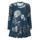 BEIGE LABEL FLORAL PRINT TUNIC TEAL