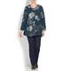 BEIGE LABEL FLORAL PRINT TUNIC TEAL