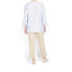 BEIGE LABEL PALE BLUE TUNIC WHITE APPLIQUE FLOWER