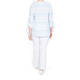 BEIGE LABEL PALE BLUE STRIPE TUNIC TIE CUFF