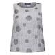 BEIGE label anthracite print crushed linen top