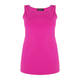 BEIGE LONG VEST SCOOP NECK FUCHSIA