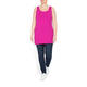 BEIGE LONG VEST SCOOP NECK FUCHSIA