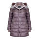 BEIGE fur trimmed PUFFA COAT in truffle