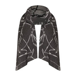 Beige Scarf Grey and Charcoal  - Plus Size Collection