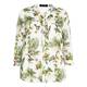 BEIGE botanical print pleat front SHIRT