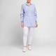 Beige Pure Cotton Spot Print Shirt Pale Blue 