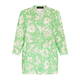 Beige Cotton Linen Floral Print Shirt Lime Green 