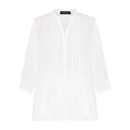 Beige Linen Shirt White  - Plus Size Collection