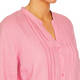 Beige Pure Linen Collarless Shirt Pink 