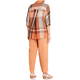 Beige Madras Check Shirt Orange 