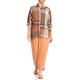 Beige Madras Check Shirt Orange 