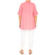 Beige Pure Linen Shirt Rose Pink 