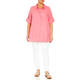 Beige Pure Linen Shirt Rose Pink 