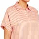Beige Linen Blend Striped Shirt Pink