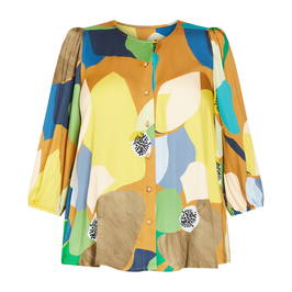 Beige Satin Shirt Multicolour - Plus Size Collection