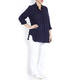 BEIGE label navy pinstripe linen SHIRT