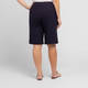 Beige Linen Blend Shorts Navy 